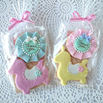アイシングクッキー 出産祝い 焼き菓子セットRosette ribbon